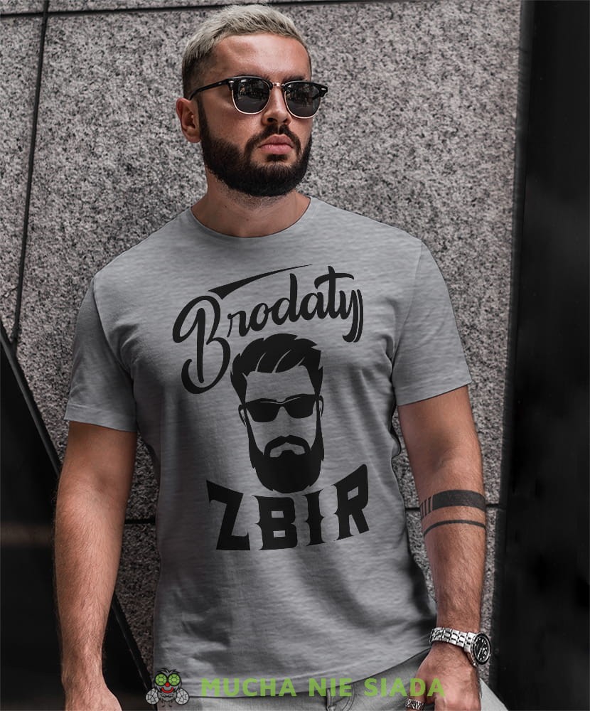 brodaty zbir szara męska koszulka prawdziwy mężczyzna prezent.jpg