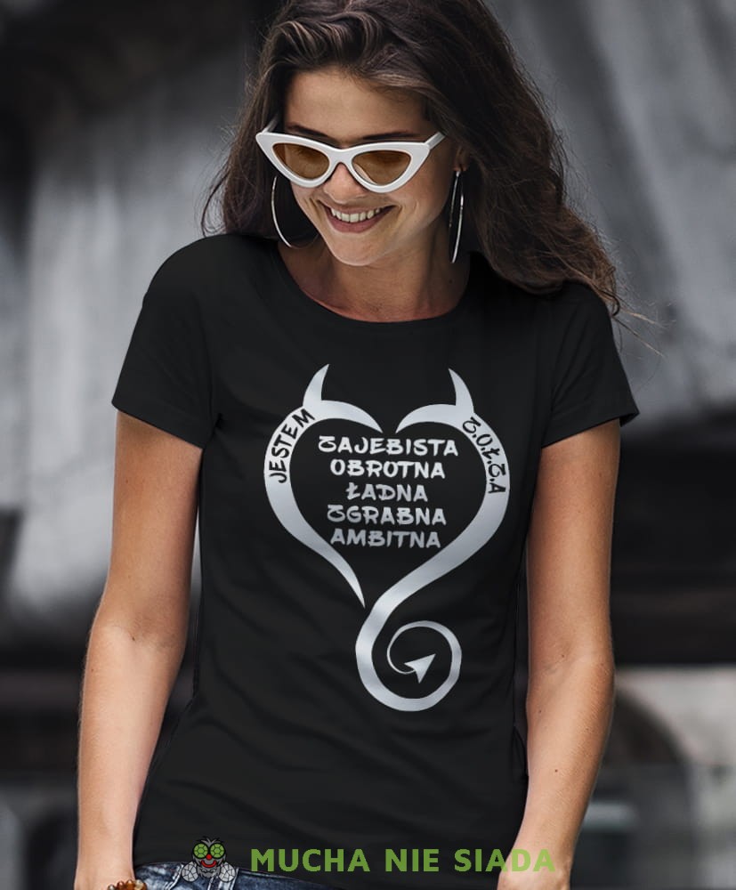 jestem zołza zajebista obrotna ładna zgabna ambitna czarna damska koszulka z nadrukiem na prezent dla dziewczyny dla żony.jpg