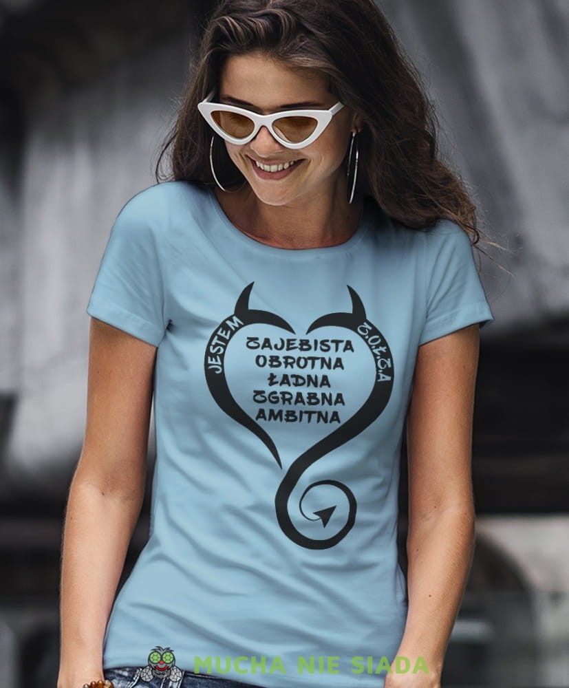jestem zołza zajebista obrotna ładna zgabna ambitna jasnoniebieska koszulka z nadrukiem na prezent dla dziewczyny dla żony.jpg