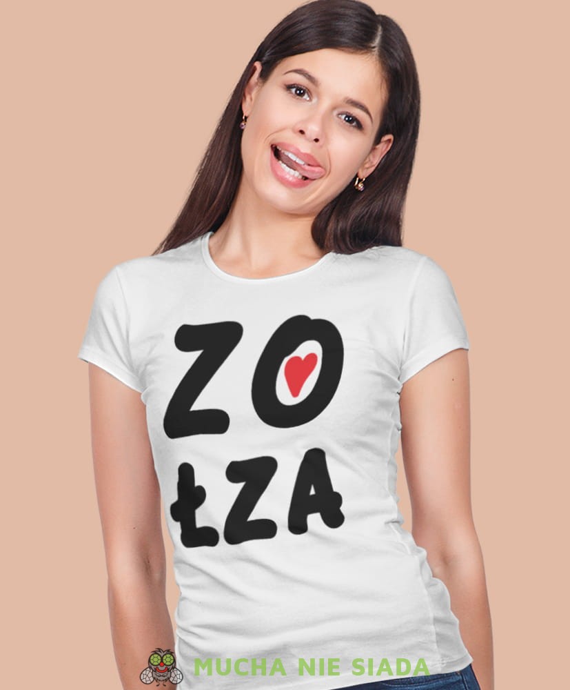 zołza biała koszulka z nadrukiem na prezent dla dziewczyny dla żony.jpg
