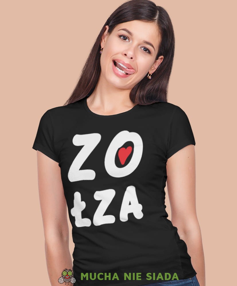 zołza czarna koszulka z nadrukiem na prezent dla dziewczyny dla żony.jpg