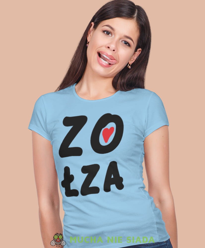 zołza jasnoniebieska koszulka z nadrukiem na prezent dla dziewczyny dla żony.jpg