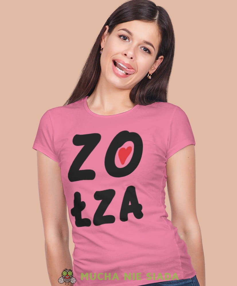 zołza różowa koszulka z nadrukiem na prezent dla dziewczyny dla żony.jpg