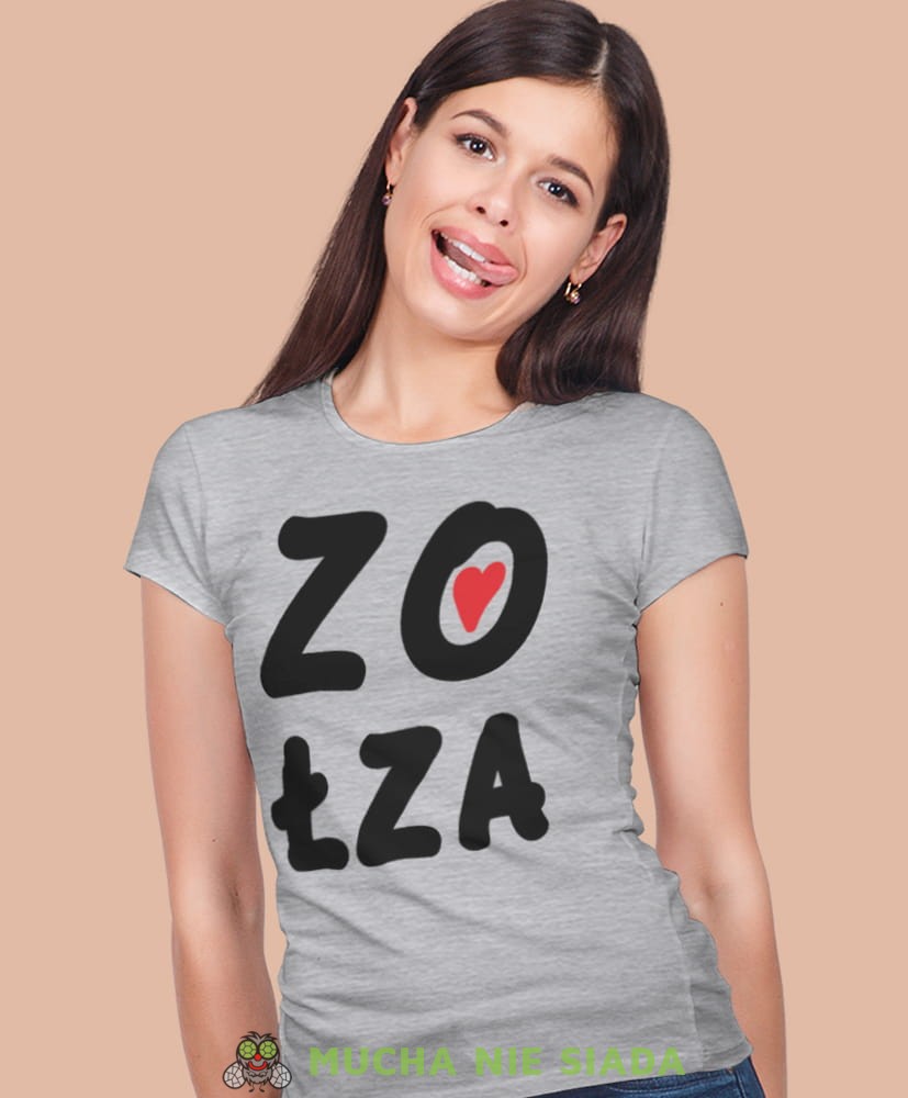 zołza szara koszulka z nadrukiem na prezent dla dziewczyny dla żony.jpg