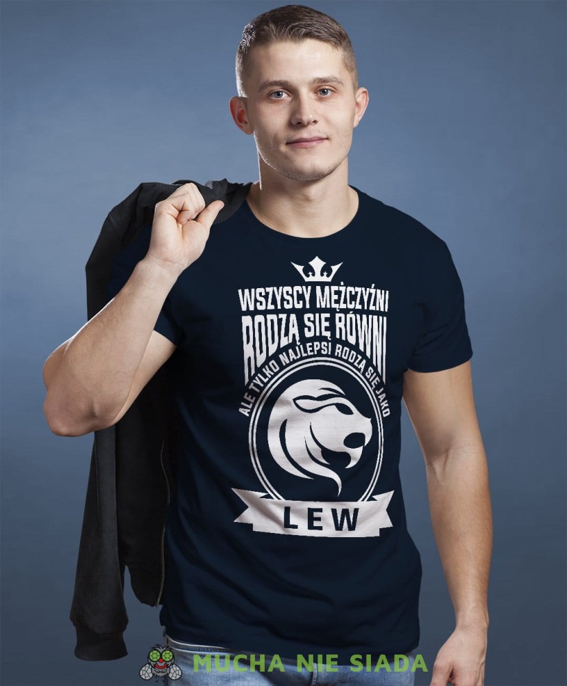 Wszyscy mężczyźni rodzą się równi ale tylko najlepsi rodzą się jako... Znak zodiaku granatowa koszulka urodzinowa