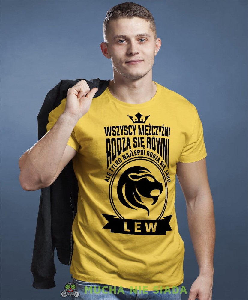 Wszyscy mężczyźni rodzą się równi ale tylko najlepsi rodzą się jako... Znak zodiaku żółta koszulka urodzinowa