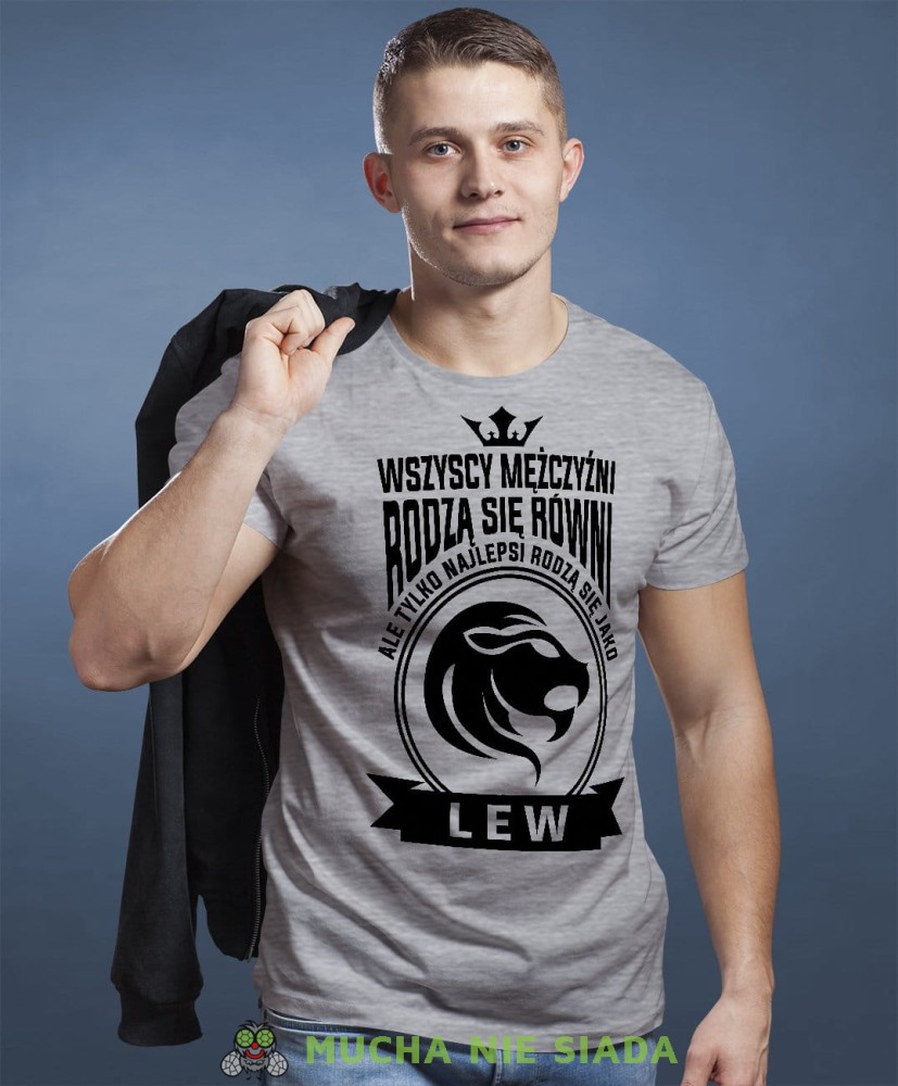 Wszyscy mężczyźni rodzą się równi ale tylko najlepsi rodzą się jako... Znak zodiaku szara koszulka urodzinowa