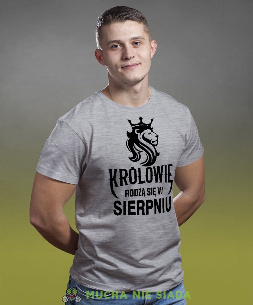 Królowie rodzą się w... męska koszulka urodzinowa szara