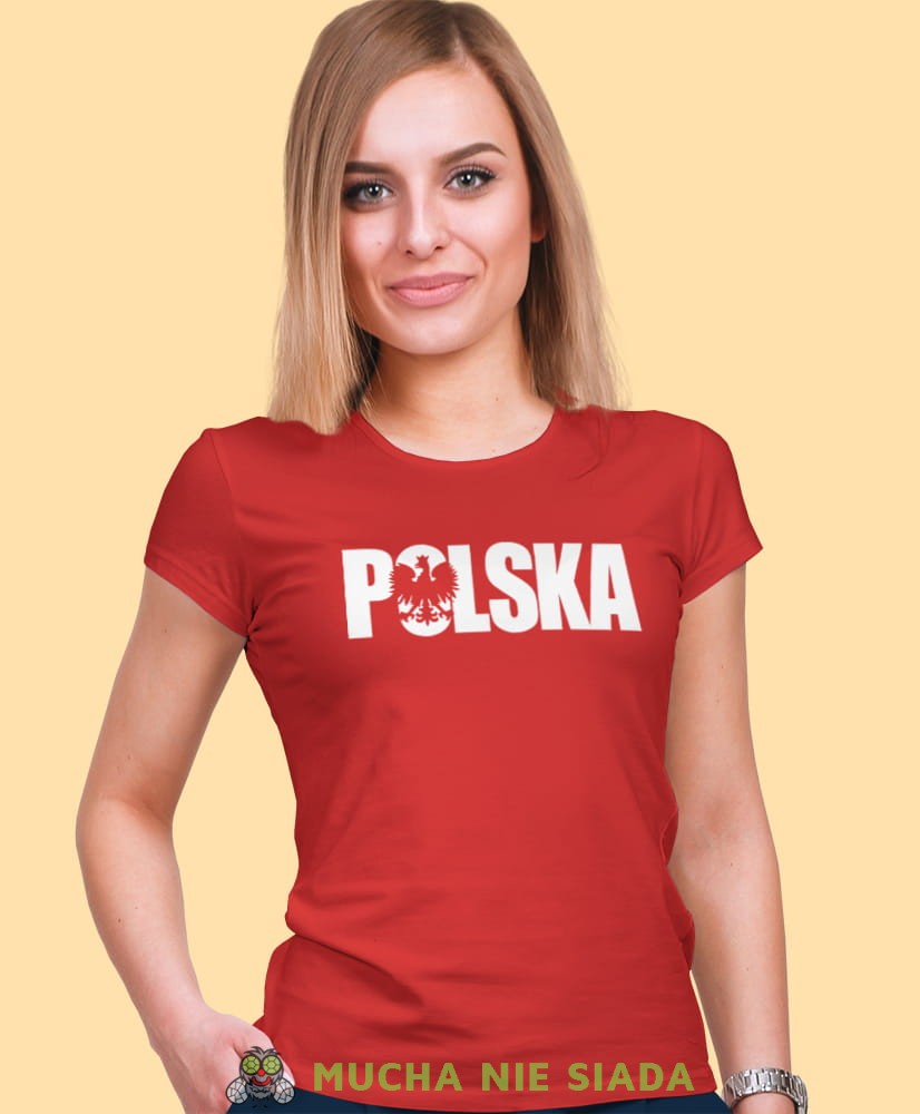 Polska czerwona damska koszulka patriotyczna, patriotka, koszulka dla niej, dla dziewczyny, koszulka na prezent.jpg