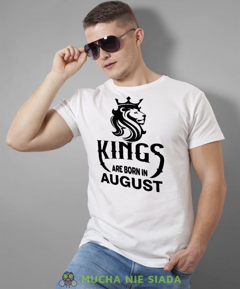 Kings are born in męska koszulka urodzinowa biała