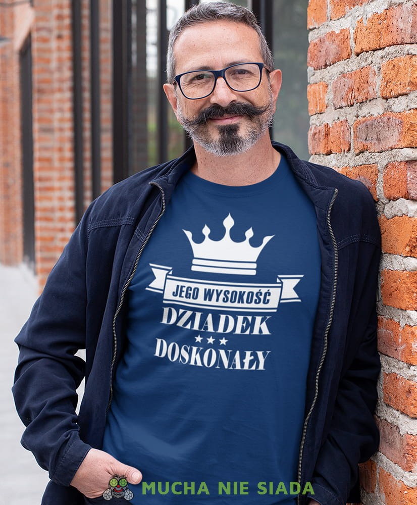 jego wysokość dziadek doskonały granatowa koszulka męska dla dziadka, na urodziny, na dzień dziadka, na prezent.jpg