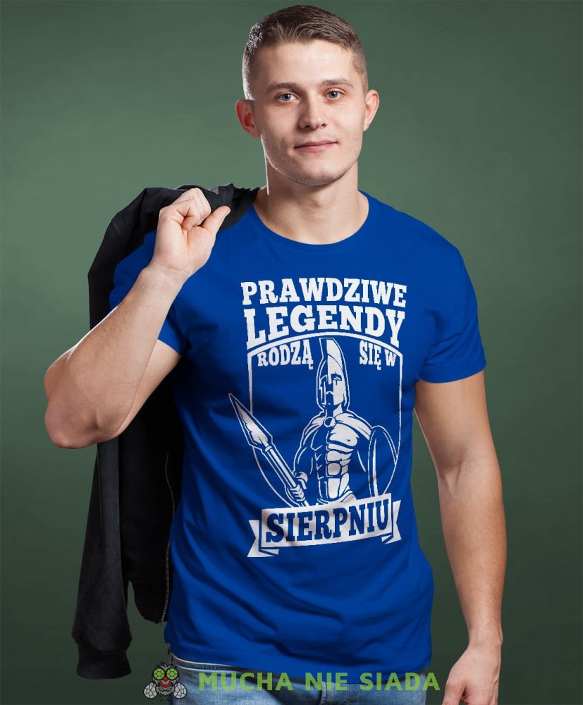 Prawdziwe legendy rodzą się. męska koszulka urodzinowa niebieska