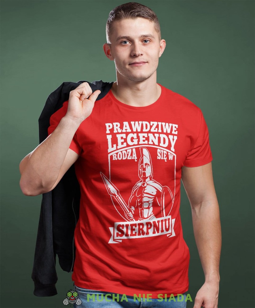 Prawdziwe legendy rodzą się. męska koszulka urodzinowa czerwona