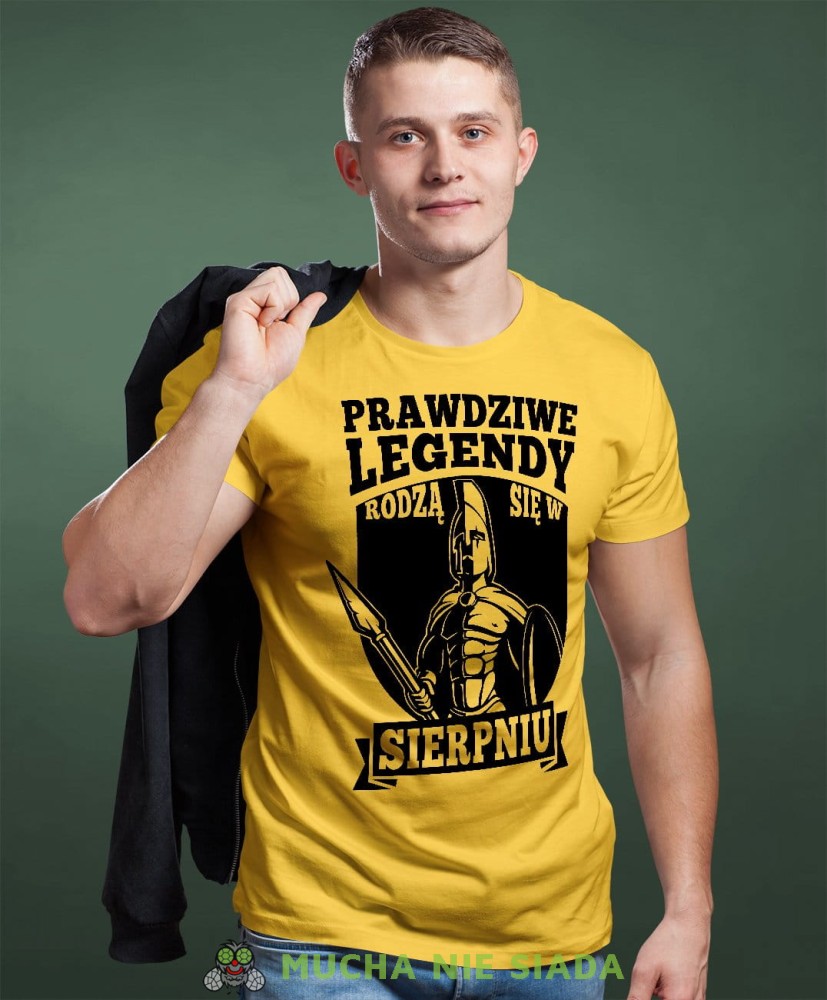 Prawdziwe legendy rodzą się. męska koszulka urodzinowa żółta
