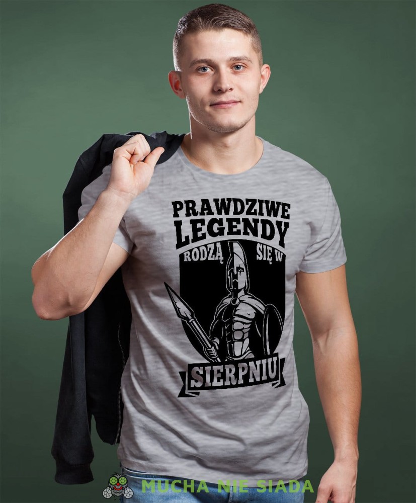 Prawdziwe legendy rodzą się. męska koszulka urodzinowa szara