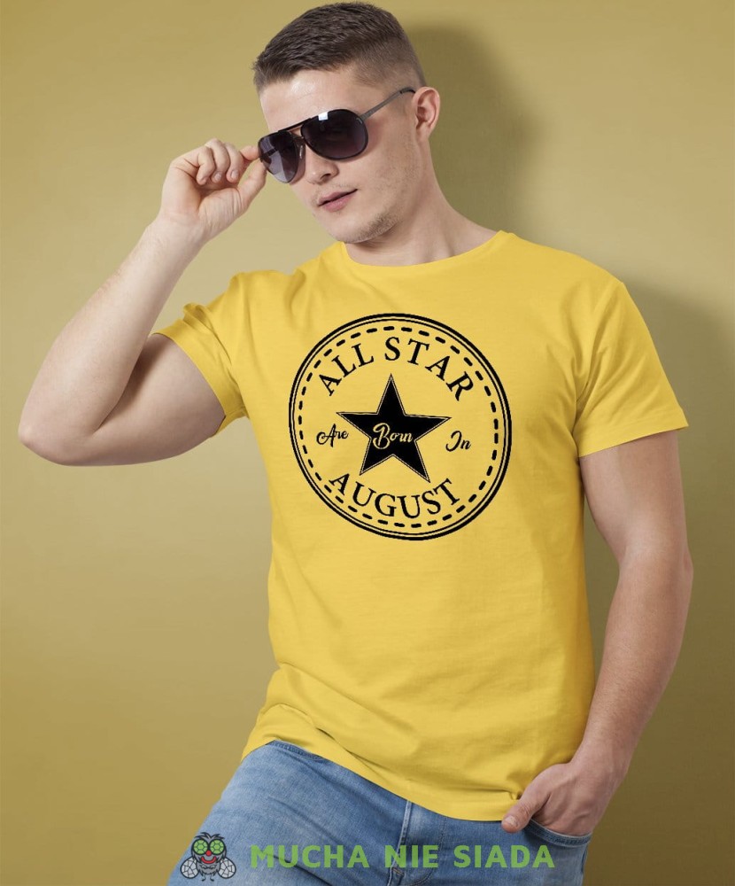 All star born in... Męska koszulka urodzinowa żółta