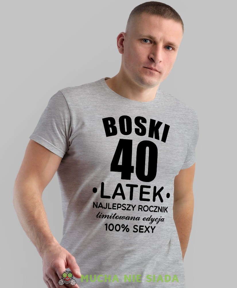 boski, najlepszy rocznik limitowana edycja 100% sexy, szara męska koszulka urodzinowa, na urodziny, na prezent, fajna koszulka, dla chłopaka, dla mężajpg.jpg