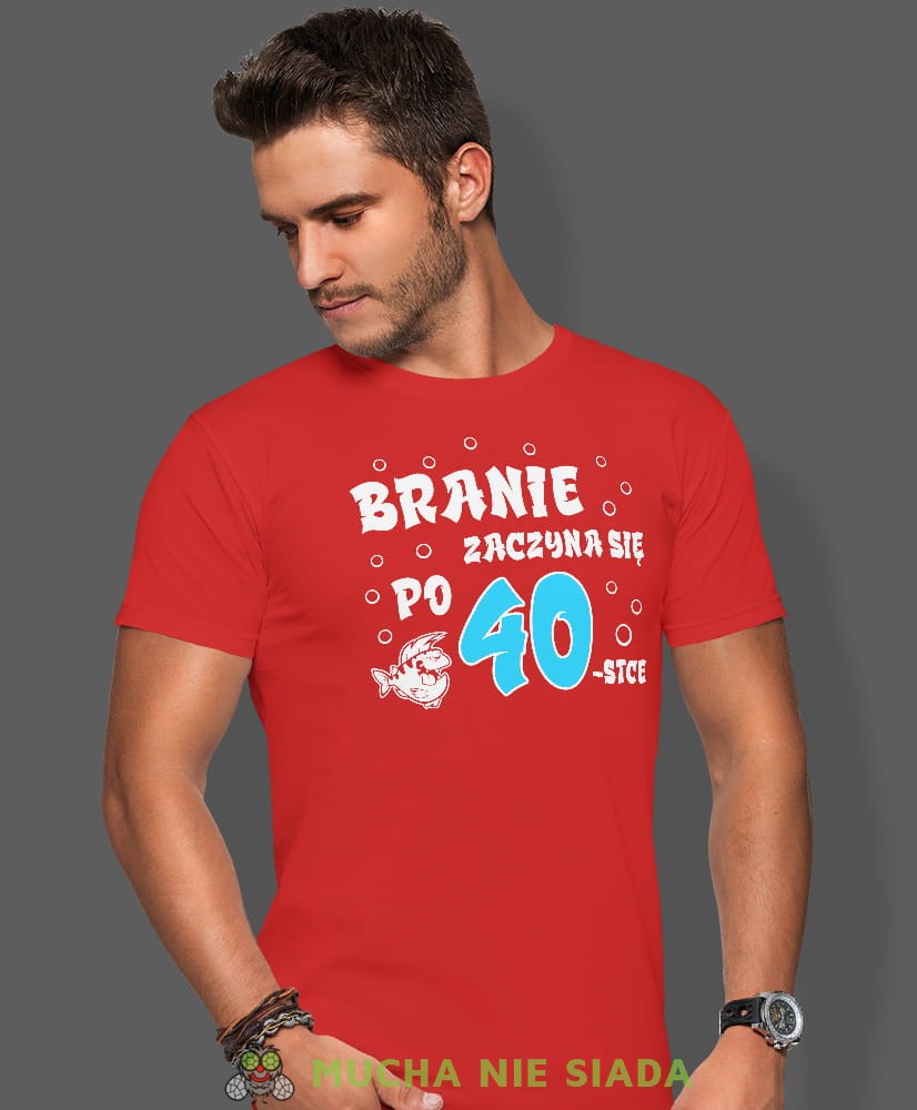 branie zaczyna sie po 20, 30, 40 ,50 ,60, czerwona męska koszulka urodzinowa, na urodziny, na prezent, fajna koszulka, dla chłopaka, dla męża.jpg