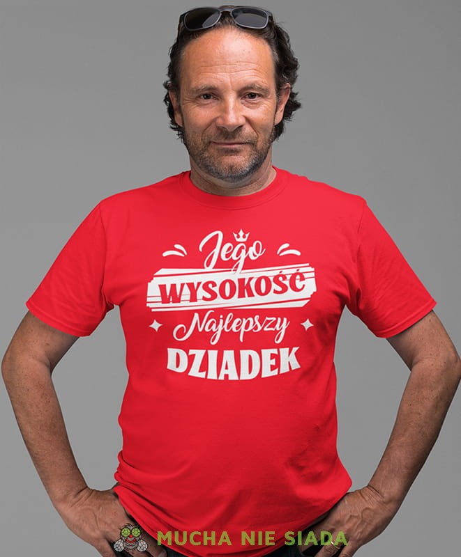 jego wysokość najlepszy dziadek, czerwona koszulka męska dla dziadka, na urodziny, na dzień dziadka, na prezent.jpg