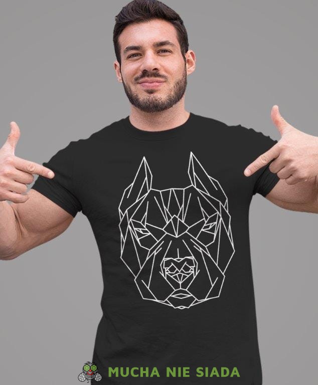 pit bull geometryczny, czarna koszulka na siłownię, męska koszulka, koszulka sportowa, na sport, gym, na siłownię.jpg