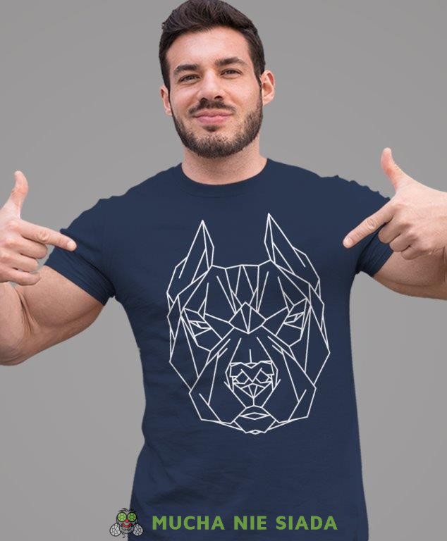 pit bull geometryczny, granatowa koszulka na siłownię, męska koszulka, koszulka sportowa, na sport, gym, na siłownię.jpg