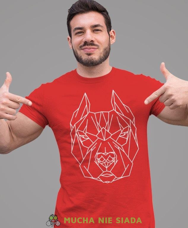 pit bull geometryczny, czerwona koszulka na siłownię, męska koszulka, koszulka sportowa, na sport, gym, na siłownię.jpg