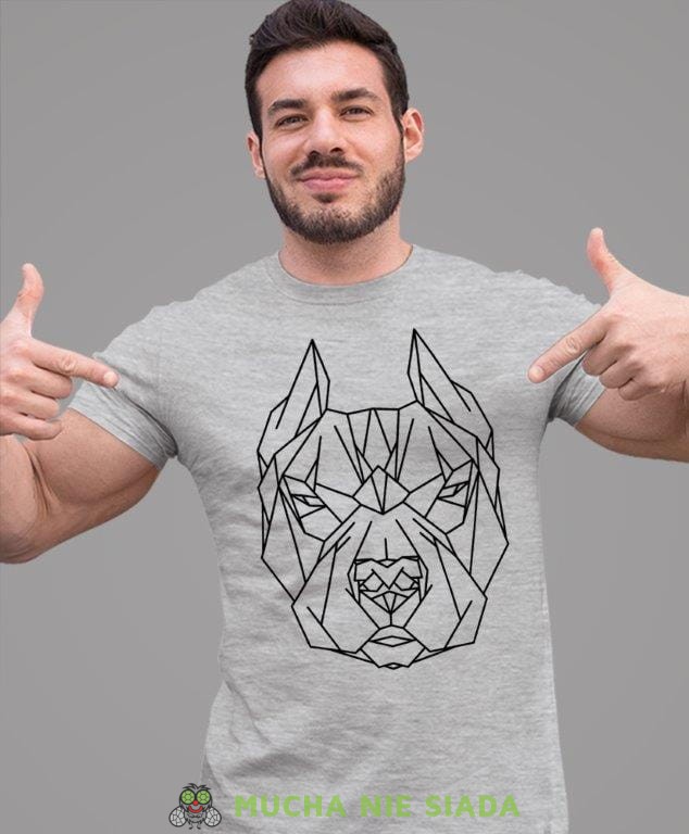 pit bull geometryczny, szara koszulka na siłownię, męska koszulka, koszulka sportowa, na sport, gym, na siłownię.jpg