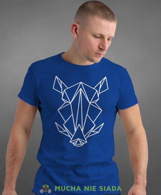 dzik geometryczny, niebieska koszulka na siłownię, męska koszulka, koszulka sportowa, na sport, gym, na siłownię.jpg