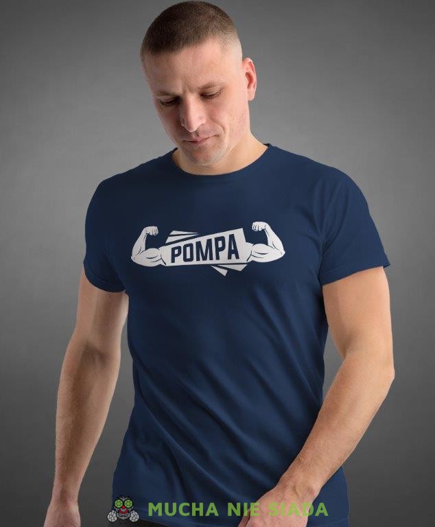pompa, granatowa koszulka na siłownię, męska koszulka, koszulka sportowa, na sport, gym, na siłownię.jpg
