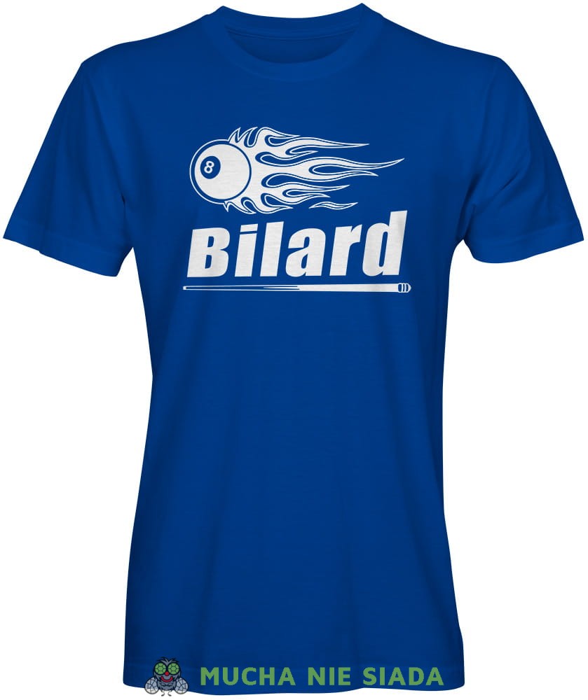 bilard hot ball, męska niebieska koszulka, koszulka dla bilardzisty, koszulka na bilard, dla chłopaka, dla męża, dla niego, na prezent, mucha nie siada, mns.jpg