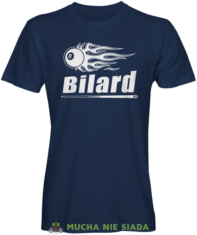 bilard hot ball, męska granatowa koszulka, koszulka dla bilardzisty, koszulka na bilard, dla chłopaka, dla męża, dla niego, na prezent, mucha nie siada, mns.jpg