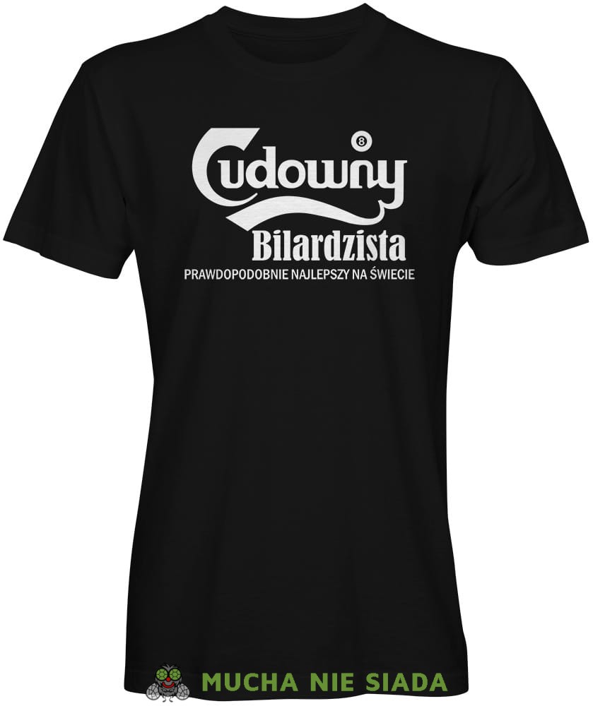 cudowny bilardzista, męska czarna koszulka, koszulka dla bilardzisty, koszulka na bilard, dla chłopaka, dla męża, dla niego, na prezent, mucha nie siada, mns.jpg