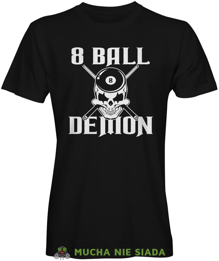 8 ball demon, męska czarna koszulka,  koszulka dla bilardzisty, koszulka na bilard, dla chłopaka, dla męża, dla niego, na prezent, mucha nie siada, mns.jpg