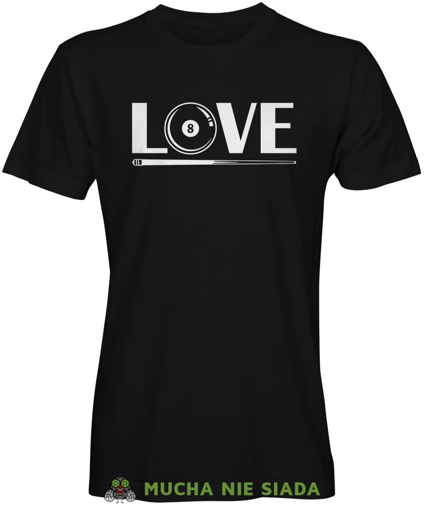 love bilard, męska czarna koszulka, koszulki dla bilardzistów, koszulka dla bilardzisty, koszulka na bilard, dla chłopaka, dla męża, dla niego, na prezent, na urodziny, mucha nie siada, mns.jpg