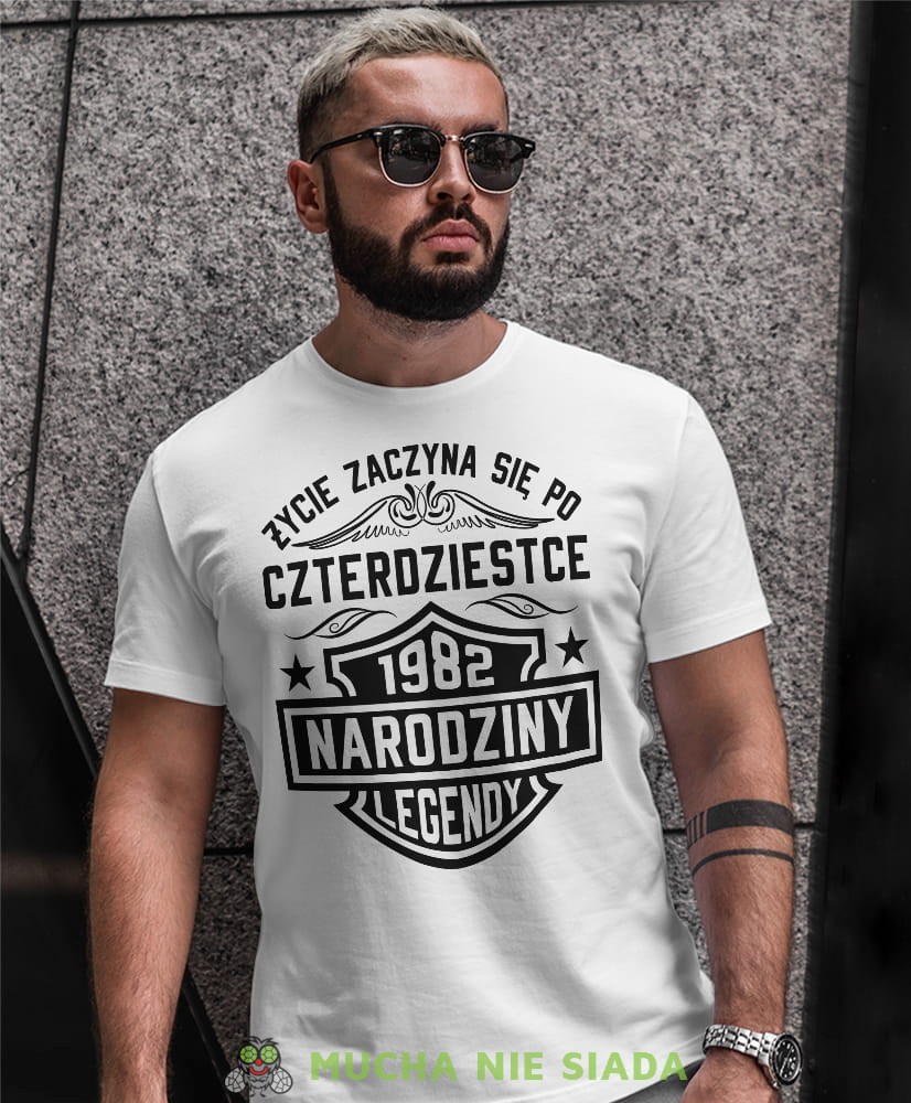 życie zaczyna się po 20, 30, 40, 50, 60, 70, 80 narodziny legendy, biała męska koszulka urodzinowa, na urodziny, na prezent, fajna koszulka, dla chłopaka, dla męża, mucha nie siada, mns.jpg