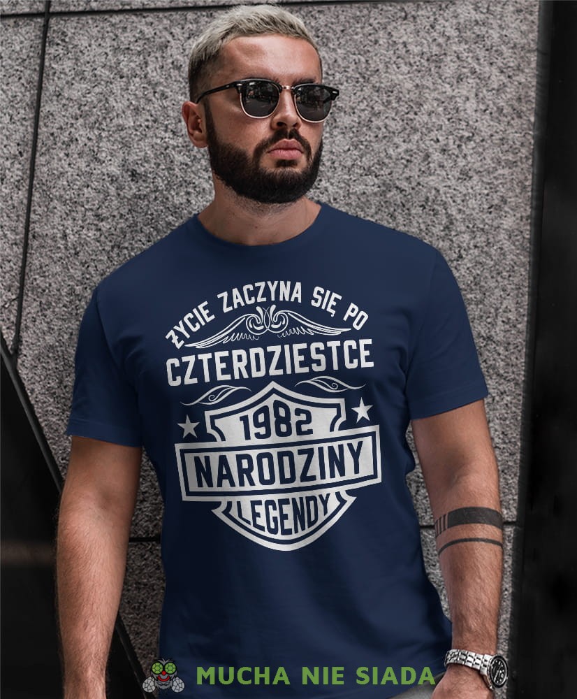 życie zaczyna się po 20, 30, 40, 50, 60, 70, 80 narodziny legendy, granatowa męska koszulka urodzinowa, na urodziny, na prezent, fajna koszulka, dla chłopaka, dla męża, mucha nie siada, mns.jpg