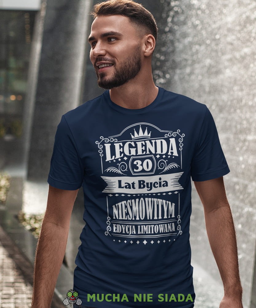 Legenda 20 30 40 50 60 lat bycia niesamowitym Edycja limitowana, granatowa męska koszulka urodzinowa, na urodziny, na prezent, fajna koszulka, dla chłopaka, dla męża, mucha nie siada, mns.jpg