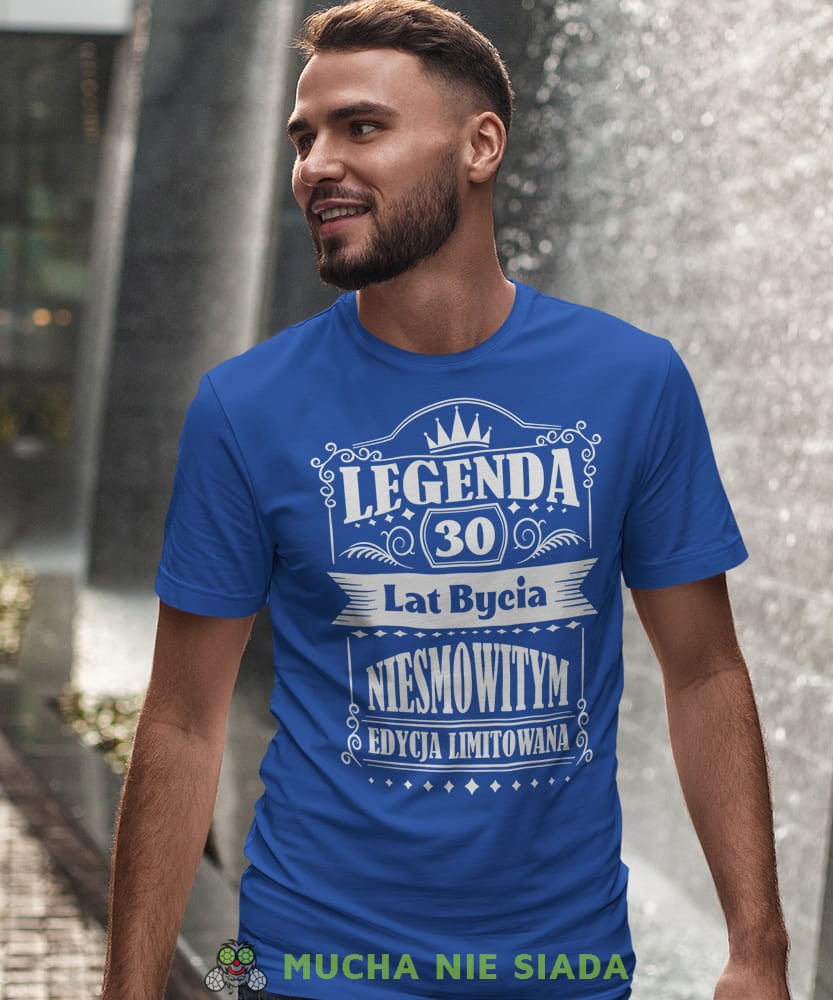 Legenda 20 30 40 50 60 lat bycia niesamowitym Edycja limitowana, niebieska męska koszulka urodzinowa, na urodziny, na prezent, fajna koszulka, dla chłopaka, dla męża, mucha nie siada, mns.jpg