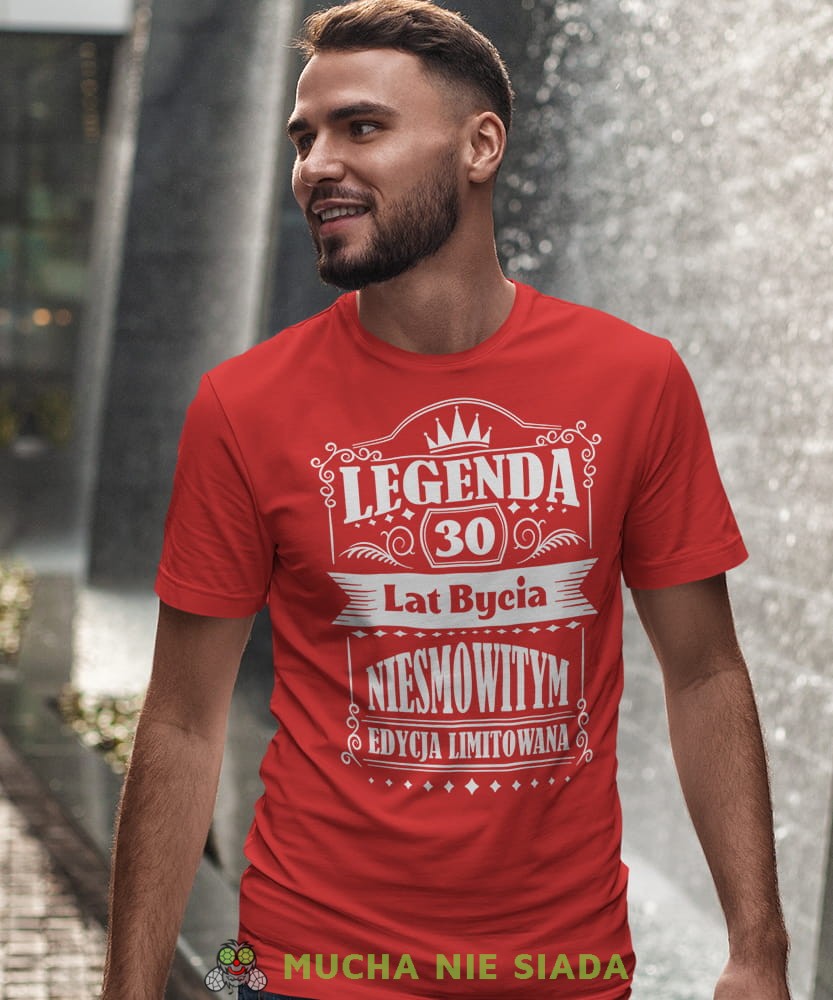 Legenda 20 30 40 50 60 lat bycia niesamowitym Edycja limitowana, czerwona męska koszulka urodzinowa, na urodziny, na prezent, fajna koszulka, dla chłopaka, dla męża, mucha nie siada, mns.jpg