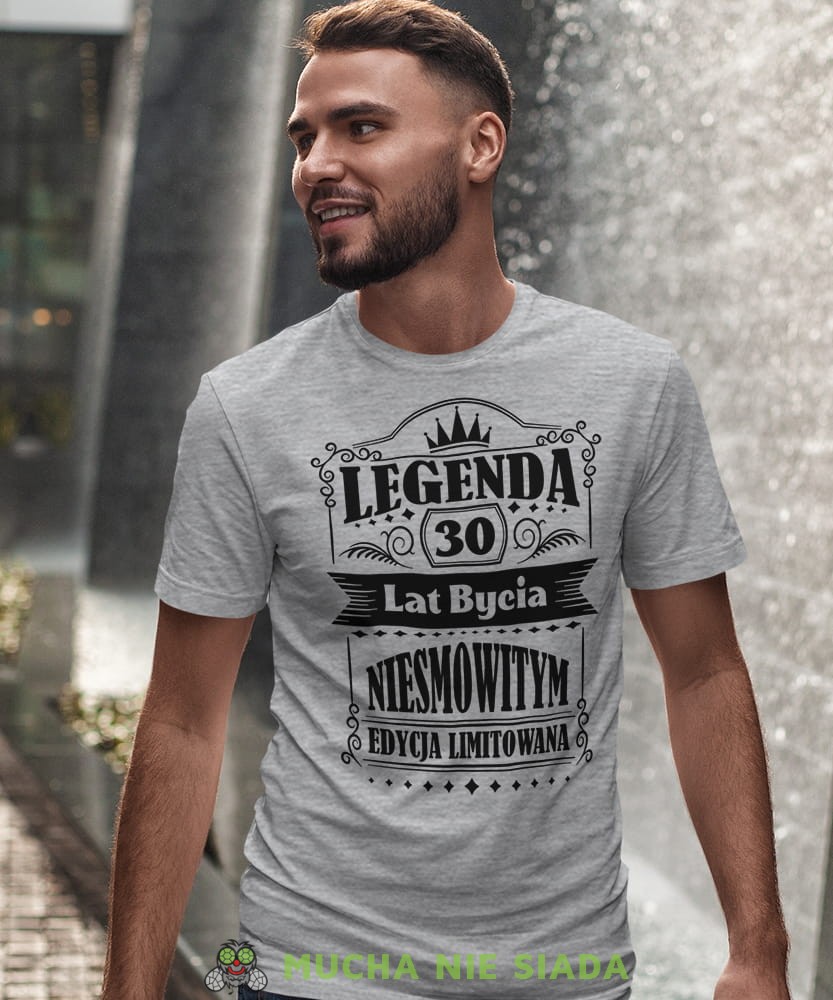 Legenda 20 30 40 50 60 lat bycia niesamowitym Edycja limitowana, szara męska koszulka urodzinowa, na urodziny, na prezent, fajna koszulka, dla chłopaka, dla męża, mucha nie siada, mns.jpg