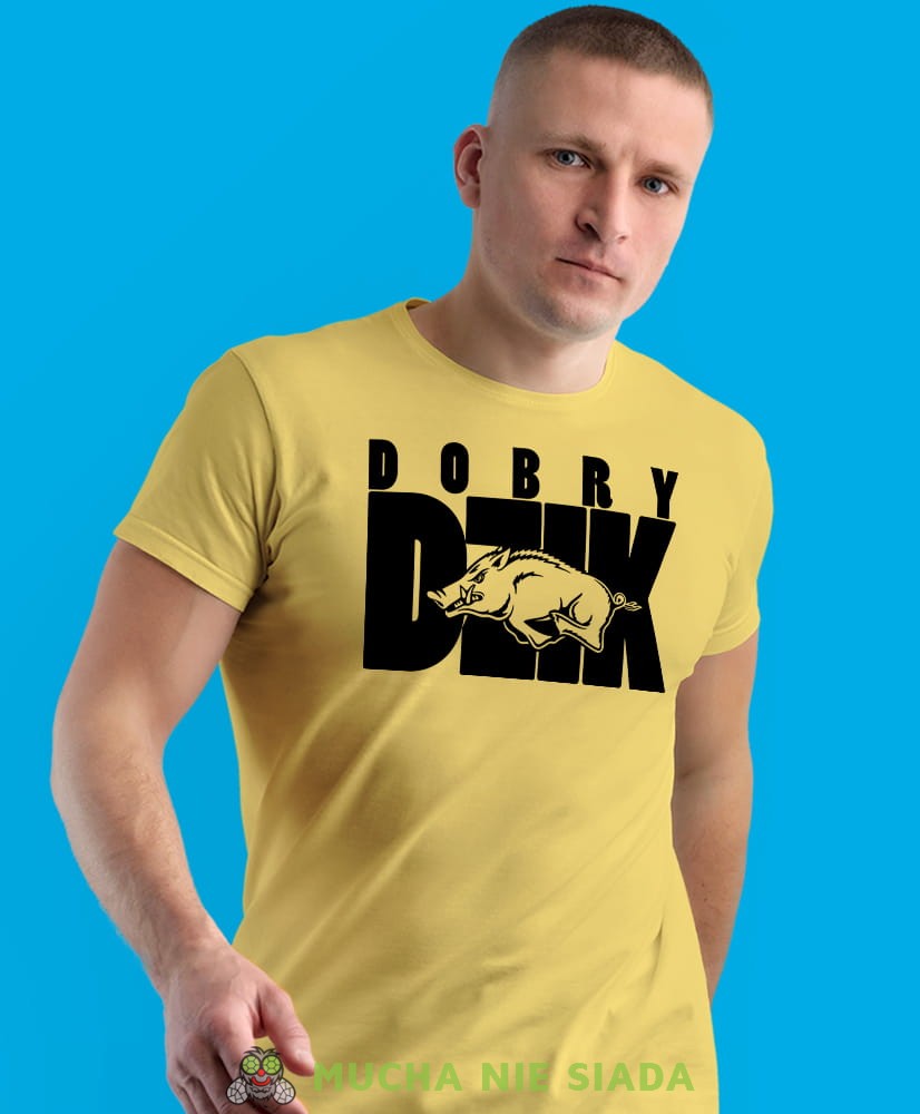 dobry dzik, żółta koszulka na siłownię, męska koszulka, koszulka sportowa, na sport, gym, na siłownię.jpg