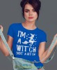 i'm a witch not a bitch, niebieska damska koszulka z nadrukiem na prezent dla dziewczyny dla żony.jpg