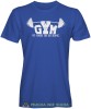 Gym go hard or go home, niebieska męska koszulka na siłownię koszulka sportowa, crossfit, na siłownię.jpg