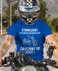Stworzony by jeździć motocyklem zmuszony do pracy, niebieska koszulka dla motocyklisty, na motocykl, na prezent dla miłośnika motocykli, motocykl.jpg