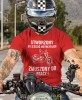 Stworzony by jeździć motocyklem zmuszony do pracy, czerwona koszulka dla motocyklisty, na motocykl, na prezent dla miłośnika motocykli, motocykl.jpg