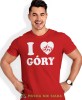 Męska koszulka z nadrukiem - Kocham góry, I love góry - Idealna za wypad w góry, czerwona koszulka z nadrukiem, wycieczka w góry, górska wyprawa, T-shirt do miłośników turystyki górskiej, mucha nie siada koszulki.jpg