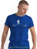 Męska koszulka z nadrukiem - Góry linia życia wędrowiec - Idealna za wypad w góry, niebieska koszulka z nadrukiem, wycieczka w góry, górska wyprawa, T-shirt do miłośników turystyki górskiej, mucha nie siada koszulki.jpg