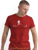 Męska koszulka z nadrukiem - Góry linia życia wędrowiec - Idealna za wypad w góry, czerwona koszulka z nadrukiem, wycieczka w góry, górska wyprawa, T-shirt do miłośników turystyki górskiej, mucha nie siada koszulki.jpg