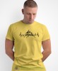 Męska koszulka z nadrukiem - Góry linia życia - Idealna za wypad w góry, żółta koszulka z nadrukiem, wycieczka w góry, górska wyprawa, T-shirt do miłośników turystyki górskiej, mucha nie siada koszulki.jpg