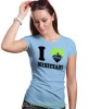 Damska koszulka z nadrukiem - Kocham Bieszczady, I love Bieszczady - Idealna za wypad w góry, jasnoniebieska koszulka z nadrukiem, wycieczka w góry, górska wyprawa, T-shirt dla miłośników turystyki górskiej, mucha nie siada.jpg